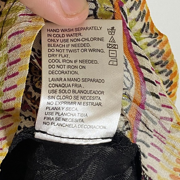 Bila Top Womens Small Multicolor Beaded Boho Paisley Tunic Blouse Fun Sequin New - Picture 14 of 16